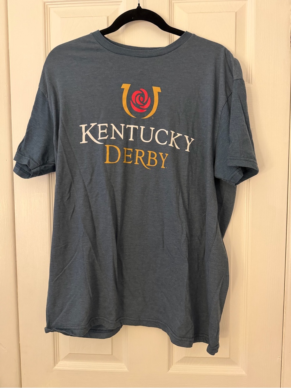 Kentucky Derby Blue Graphic Tee - Short Sleeve Casual Shirt